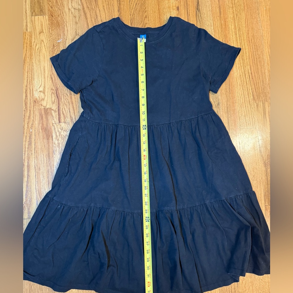 Old navy Black cotton tiered t-shirt dress - size M Tall - Picture 2 of 3